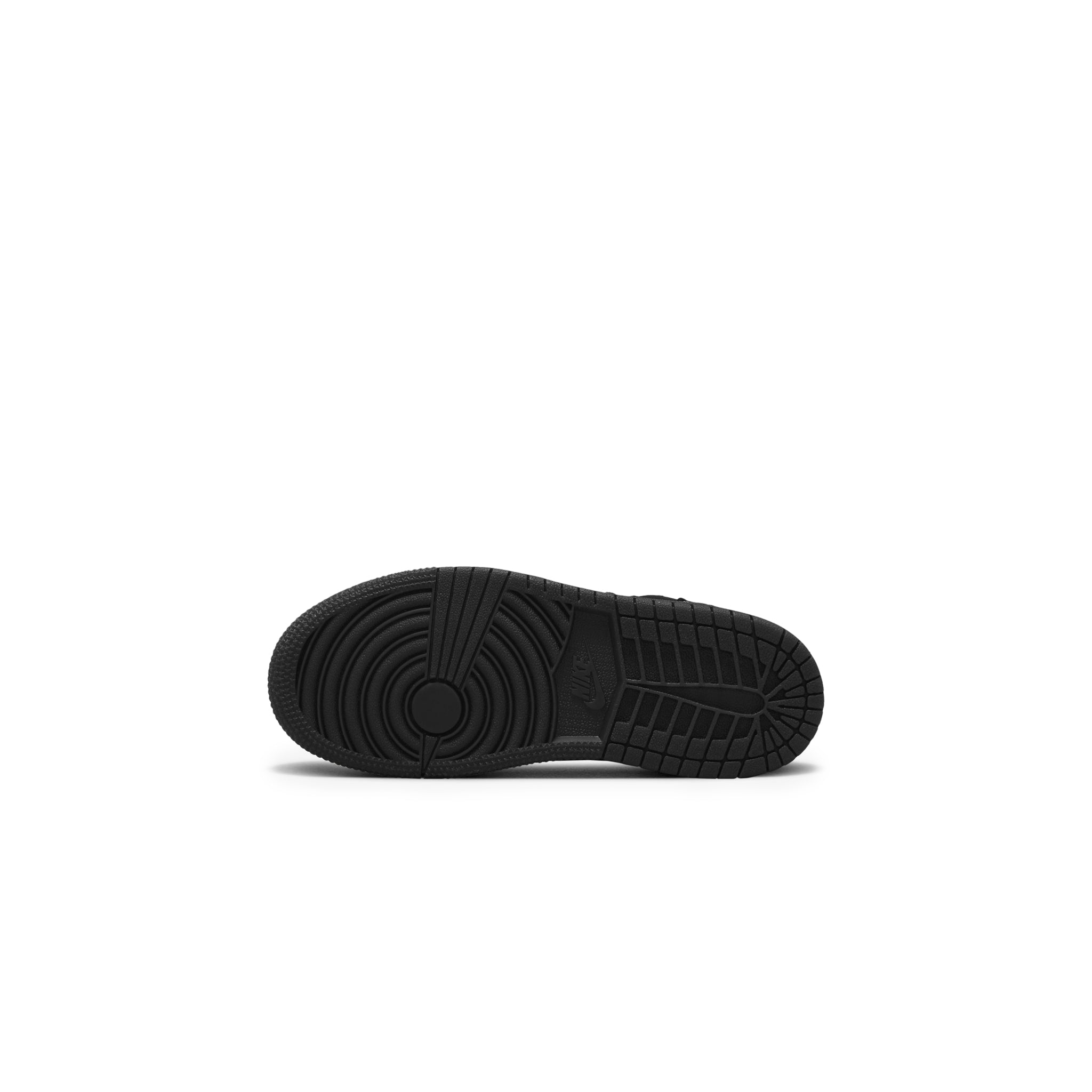 Sole view of Air Jordan X Travis Scott 1 Low OG SP Black Phantom (PS) DO5442-001